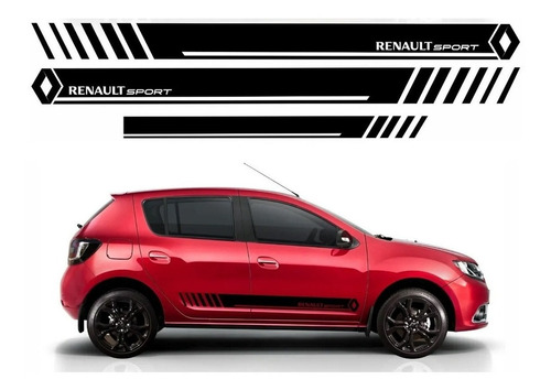 Kit Adesivos Renault Sandero Faixa Lateral E Traseira Kit08
