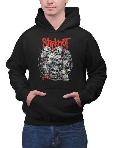 Poleron Unisex Super Slipknot Rock Metal Rostro Estampado Algodon