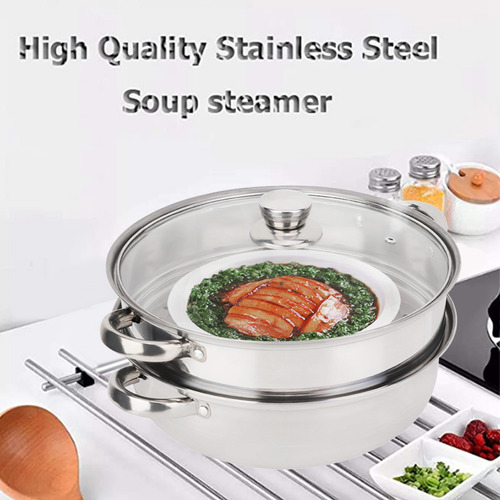 Vaporera De Cocina Acero Inoxidable De Doble Capa Con 2 Asa