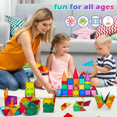 Juego De Bloques De Construcción Magnéticos 3d 60 Piezas 60