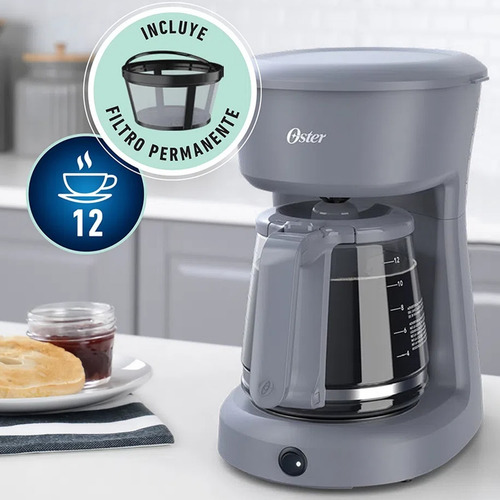 Cafetera Oster BVSTDCS12 semi automática gris de filtro 220V