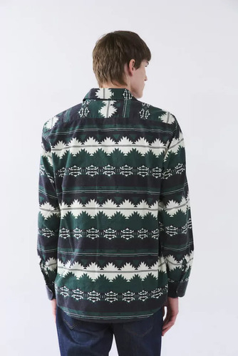 Camisa Arizona Viyela Estampada Bensimon Verde Oscuro M