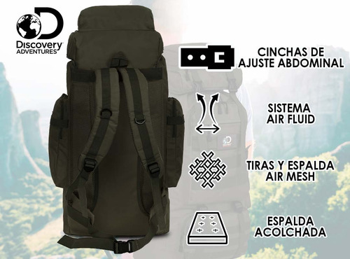 Imagen 3 de 10 de Mochila Mochilero Discovery Adventure Camping 70 + 10 Lts