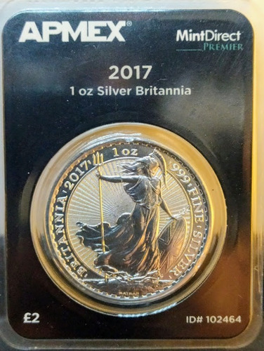 M O N E D A Plata Britanica 1 Oz 2017 1 !!