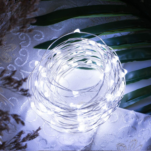 Juego De 5 Tiras De 20 Luces Led A Batería, Color Blanco Cál