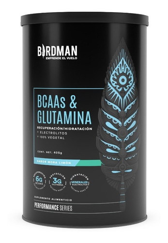 Imagen 1 de 4 de Birdman Bcaa + Glutamina En Polvo 405gr | 30 Porciones |