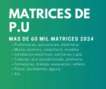 Comprar Matrices De Análisis De Precios Unitarios 2025