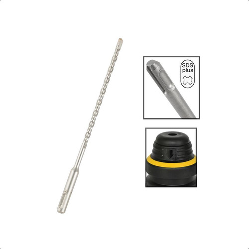 Broca Sds Plus 8x400 Mm Aço Carbono Tungstênio Martele