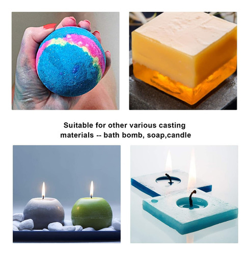 5 Moldes De Ferro Fundido De Silicone Para Resina Epo