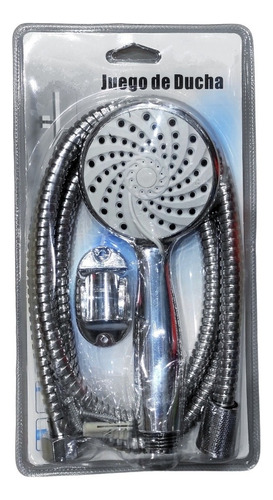 Kit De Ducha Teléfono Manguera Soporte Cromado Acero Inox