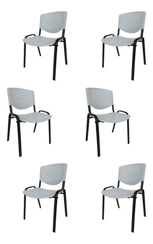 Silla Económica Plástica Apilable Campbell X6 Estructura De La Silla Gris