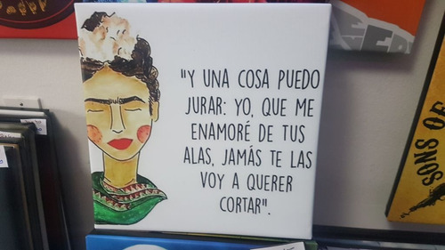 Vinilo Decorativo 45x45cm Frida Kahlo Frase Libertad