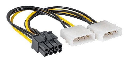 Cable Poder Dual Molex Ide A 8 Pines Pci Express Vídeo Adapt