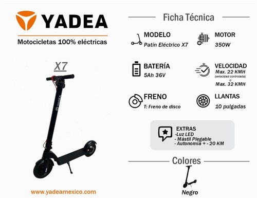 Imagen 8 de 8 de Patin Electrico X7 Yadea