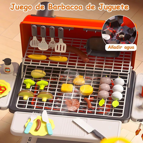 Cocinita Juguete Asador Parrillada Barbacoa Luz Sonido Niño