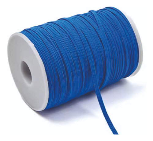 10 M De Elástico Plano De 6 Mm . Resorte Para Agendas Color Liso Azul