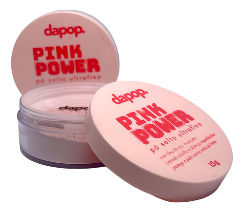 Pó Solto Ultrafino Com Óleo Rosa Mosqueta Pink Power Dapop Rosa-claro