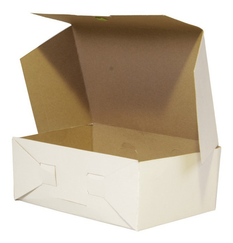 75 Cajas De 24x16x9 Para Comida Armable Alas Papas Boneles Color Blanco