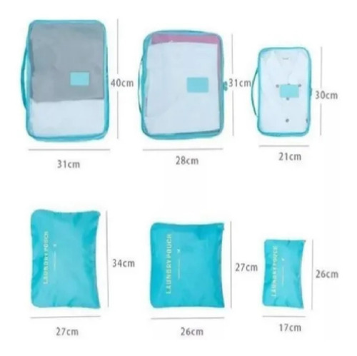 Organizador De Ropa Liso Set X 6 Para Valijas Lemi Equipajes