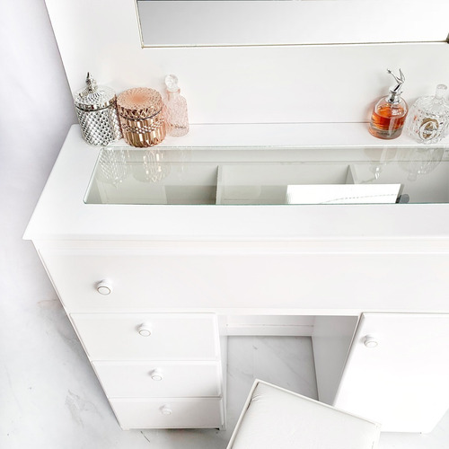 Imagen 2 de 9 de Mueble Maquillador Con Espejo Hollywood Y Luces Incluidas