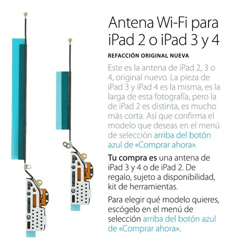 Imagen 2 de 5 de Flex Antena Wifi Para iPad 2 3 4 + Herramienta Flexor Wi-fi
