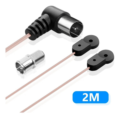 Antena Dipolo Radio Fm Macho 75 Ohms Con Adaptador Hembra