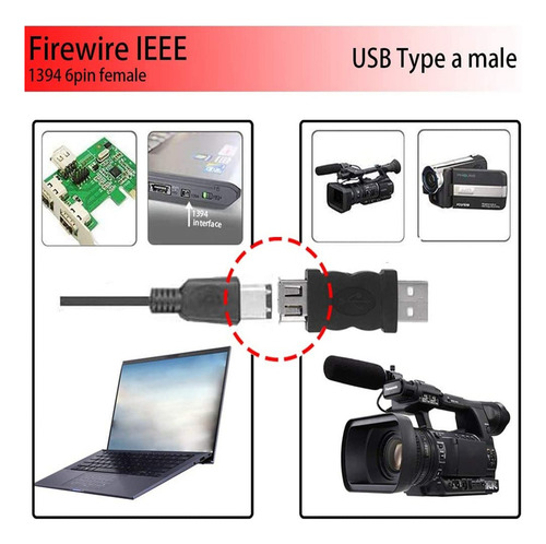 A J Para Firewire Iee 1394, 6 Pines, Hembra, F A, Usb M,