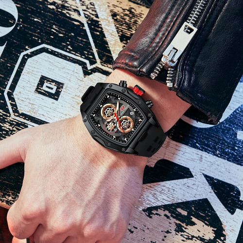 Relojes Para Hombres Reloj Tonneau De Esqueleto De Lujo Para