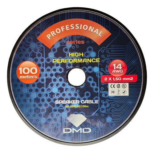 Cabo Pp Dmd 2x1,5mm Para Som Ambiente E Automotivo 50 Metros