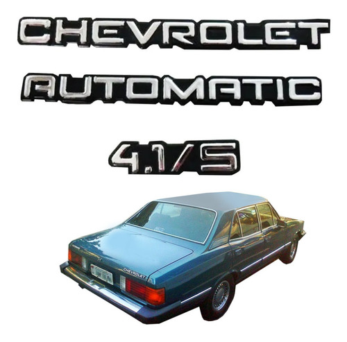 Kit Emble Chevrolet Automatic 4.1/s Cromando Opala 91 +brind
