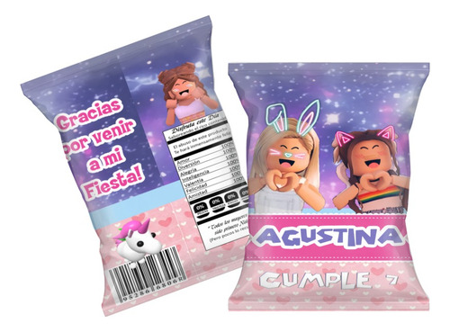 Bolsitas Golosineras Chips Bags Roblox Nena X30 Cumple Candy