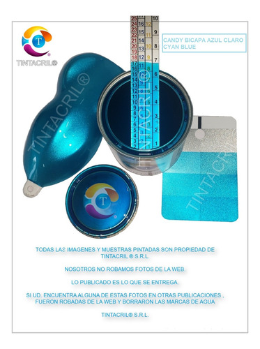 Imagen 3 de 9 de Pintura Candy Bicapa X 1 Lt. Azul Claro