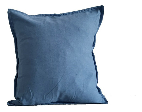 Almohadones Lienzo Tusor 40x40 Funda + Relleno 4 Unidades Color Acero