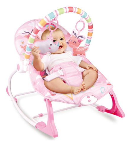 Cadeira De Descanso Bebê Musical 5 Em 1 Com Balanço Vibração E Brinquedos Confortável E Segura 18kg