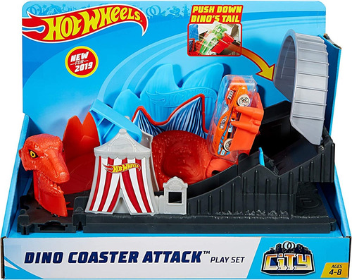 Pista Hot Wheels Dino Coaster Attack Playset Incluye 1 Auto
