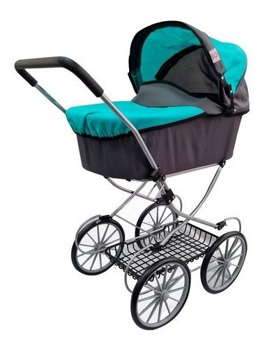 Coche Numi Para Muñecas Bebe Plegable Verde Con Negro Febo