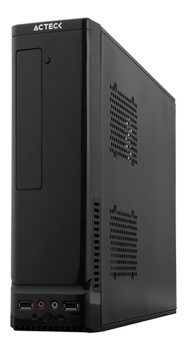 Gabinete Slim Acteck C Fuente 450w Color Negro Piano Atom Negro