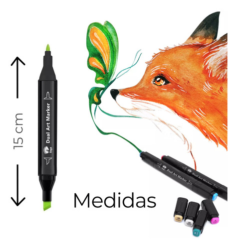 Kit Juego Marcadores Plumones Doble Punta Colores 60 Piezas