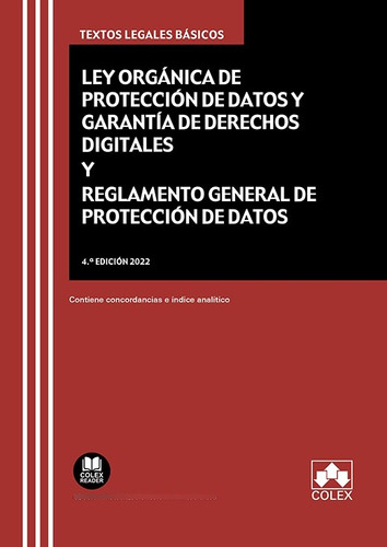 Libro Codigo Lopd Gdd Y Rgpd - Editorial Colex, S.l.