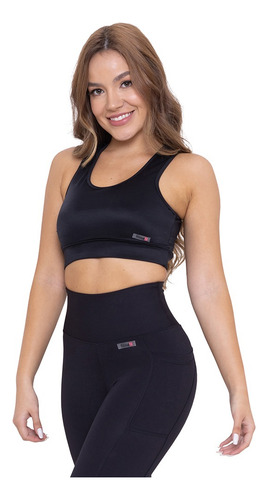 Top Regata Compressão Sustentação Academia Fitness Sutiã