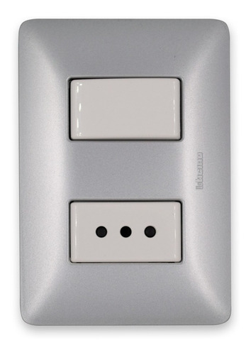 Enchufe+interruptor 9/12 10a Blanco/plata Bticino Matix