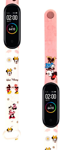 Correa Compatible Xiaomi Mi Band 4 Y 3 Minnie Mouse Rosa