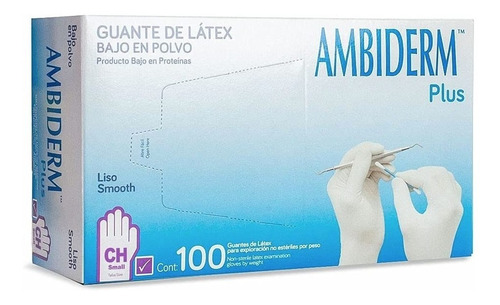 Guantes Ambiderm Plus Violeta Ch Bajo En Polvo