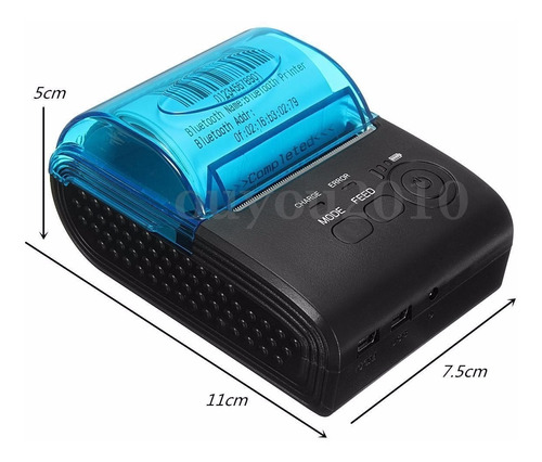 Impresora De Recibos Portátil Mini 58mm Bluetooth Inalámbric