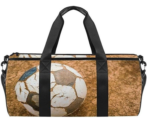 Duffel Bag For Women Men Old Soccer Ball Football Sports Gy.