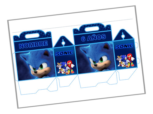 Kit Imprimible Caja Golosinas Cajita Feliz Sonic Editable