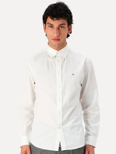 Camisa Tommy Hilfiger Masculina Regular Fit Poplin Branca Branca S/p