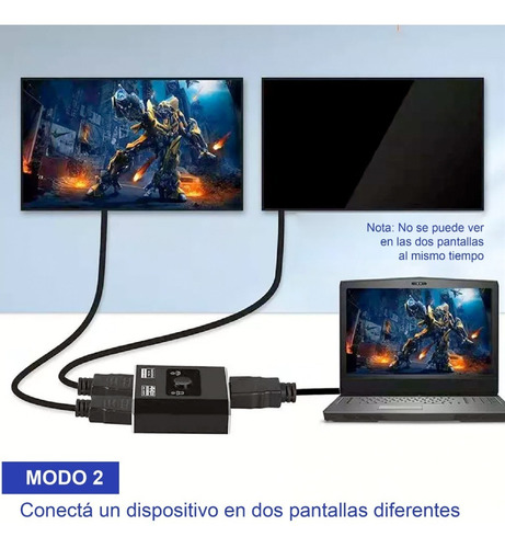 Switch Splitter Hdmi 4k 60hz Bidireccional