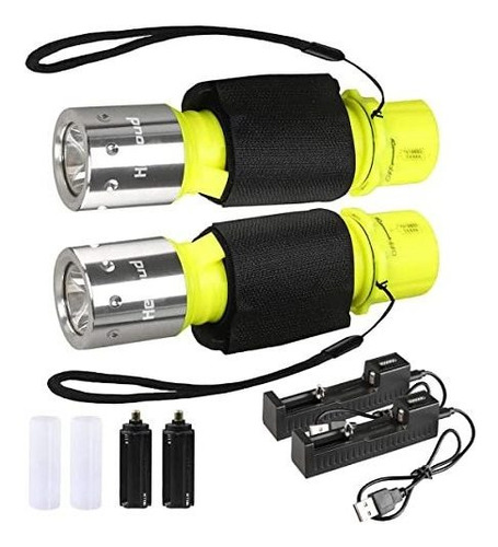 Hecloud Diving Flashlight With Rechargeable Power Scuba Dive