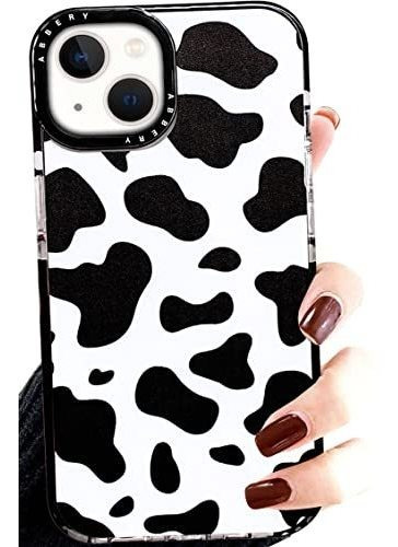 Abbery Diseñado Para iPhone 13 Case Cow Print, Clear Y8fb1